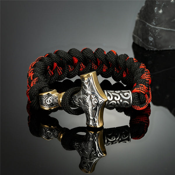 Pulsera de cuerda de paracord de supervivencia con ancla de acero inoxidable