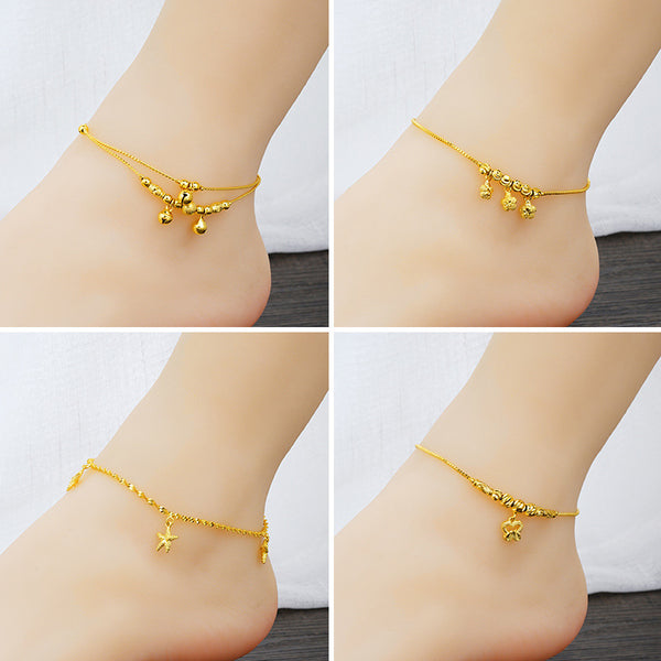 Tobillera Pulsera Joyería Bohemia Cadenas de Oro