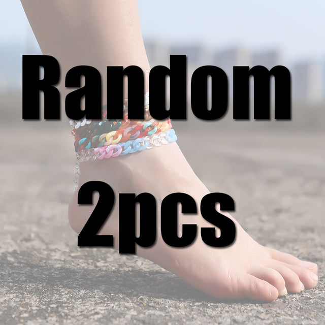 2Pcs/Lot Summer Acrylic Anklets for Women