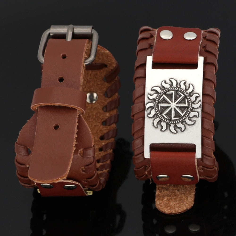 Vikings  Nordic Slavic Braid Leather Bracelets