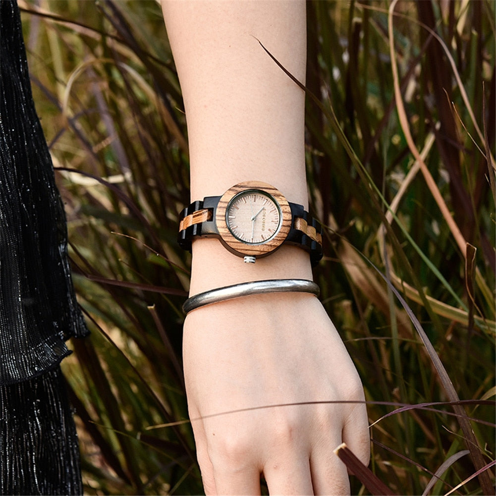 Ladies Wood Watch Luxury Bracelet Watches Women Dress Watch