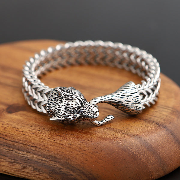 Pulsera de malla con amuleto nórdico que nunca se decolora para hombre