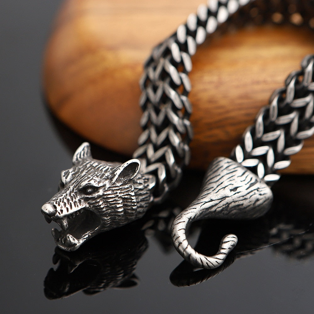 Men's Never Fade Norse Amulet Mesh Chain Wristband