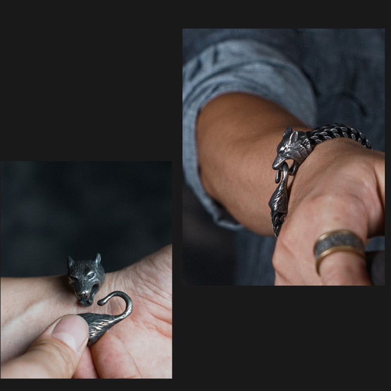Men's Never Fade Norse Amulet Mesh Chain Wristband