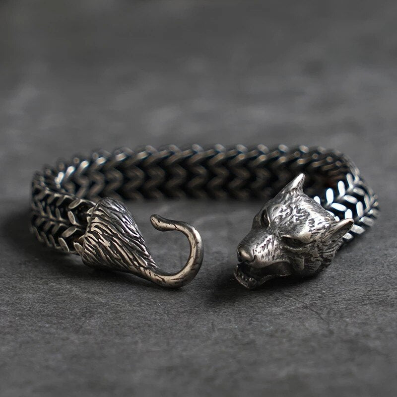 Men's Never Fade Norse Amulet Mesh Chain Wristband