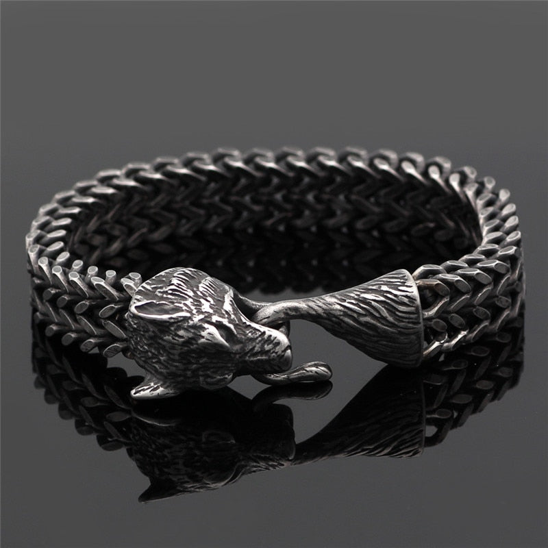 Men's Never Fade Norse Amulet Mesh Chain Wristband