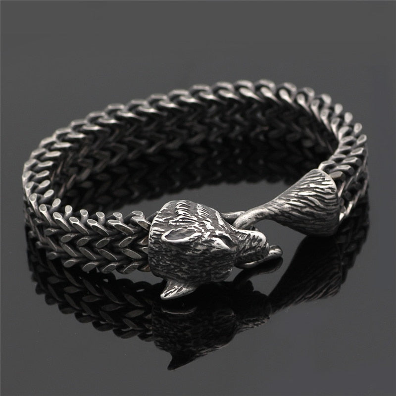 Men's Never Fade Norse Amulet Mesh Chain Wristband