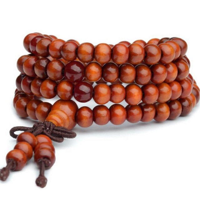 Natural Sandalwood Buddhist Buddha Wood Prayer  Bracelets