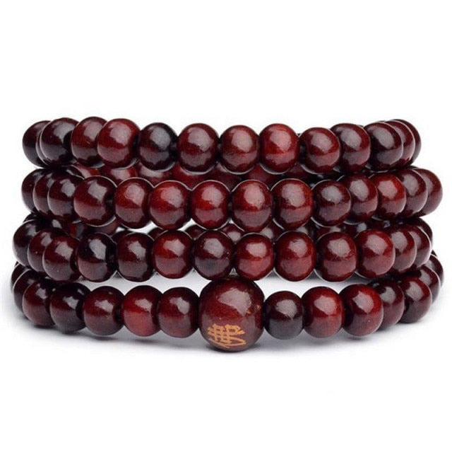 Natural Sandalwood Buddhist Buddha Wood Prayer  Bracelets