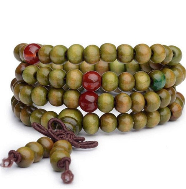 Natural Sandalwood Buddhist Buddha Wood Prayer  Bracelets