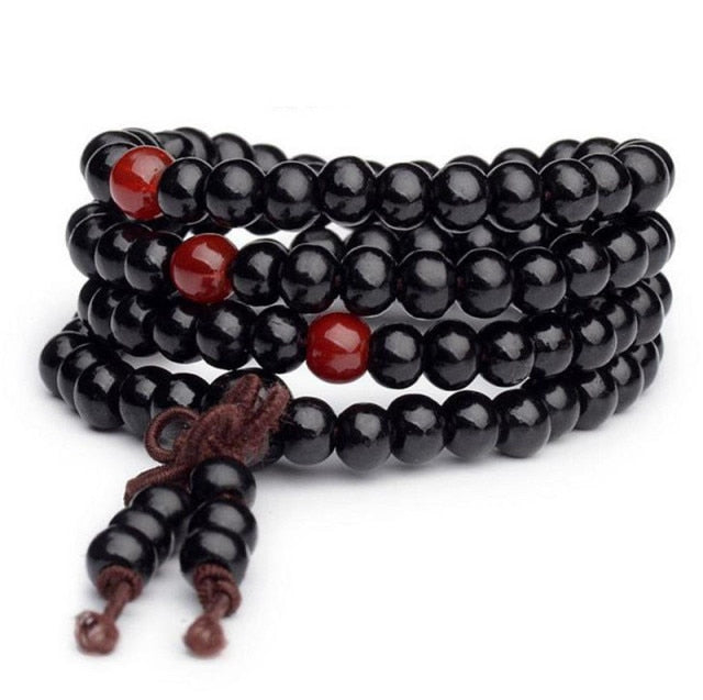 Natural Sandalwood Buddhist Buddha Wood Prayer  Bracelets