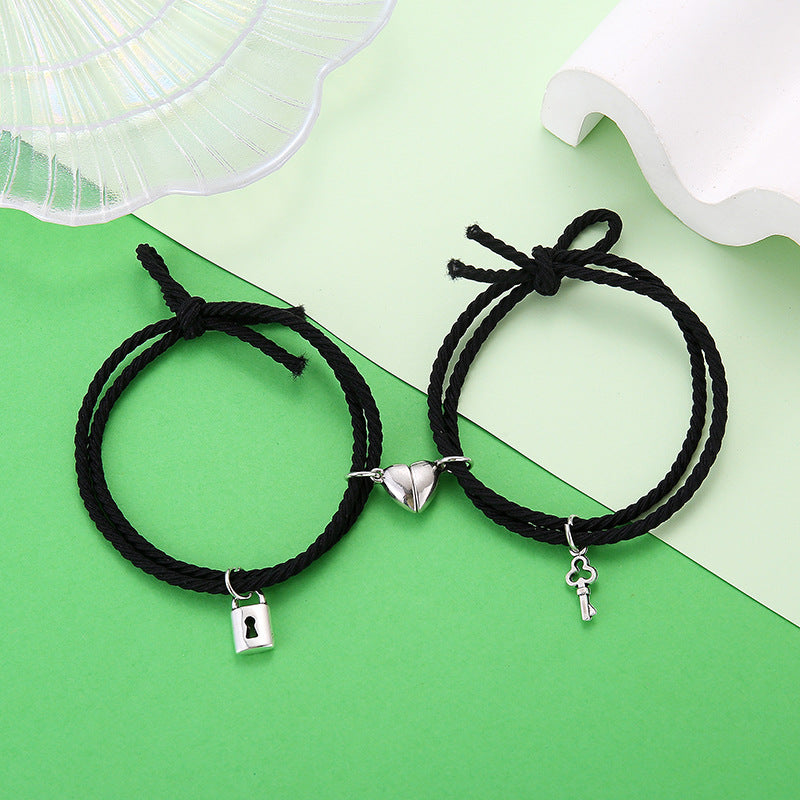 Lovers Lock Heart Magnetic Bracelet For Women