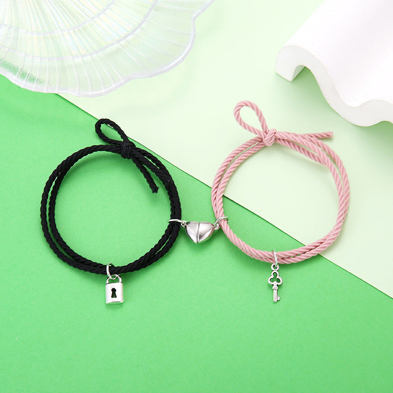 Lovers Lock Heart Magnetic Bracelet For Women