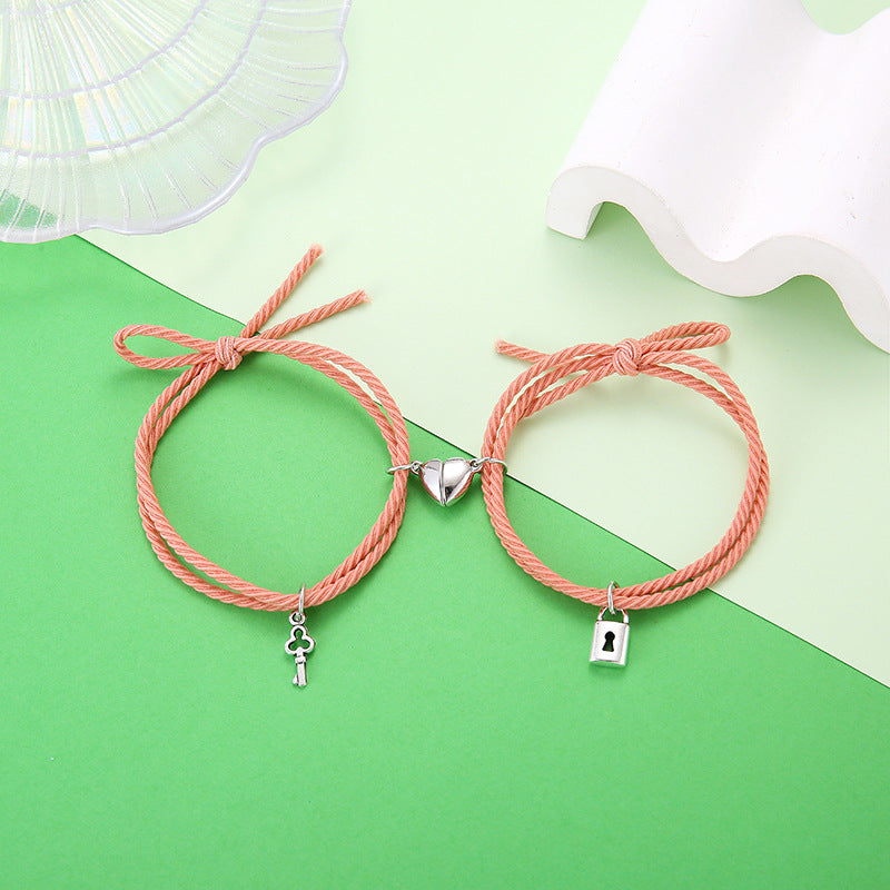 Lovers Lock Heart Magnetic Bracelet For Women