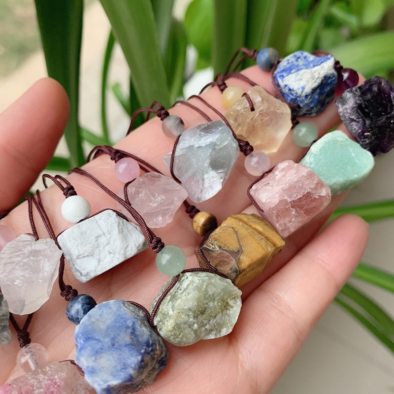 Irregular Small Rock Pendulum Natural Stone Necklace