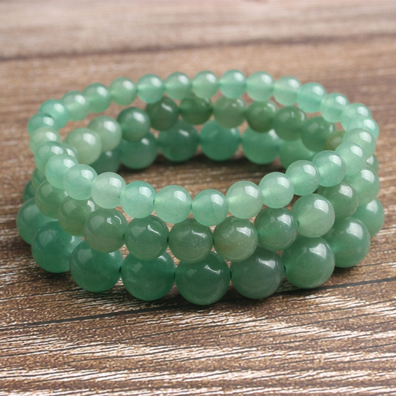 Fashion Natural Green Aventurine Round Beads Bracelet