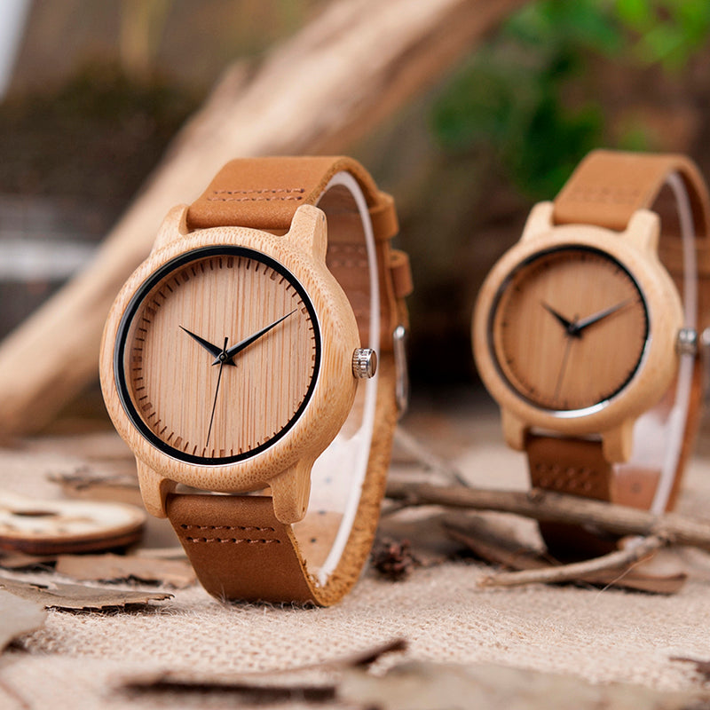 Quartz Watches Men Bamboo Wood Couple Wristwatches Gifts