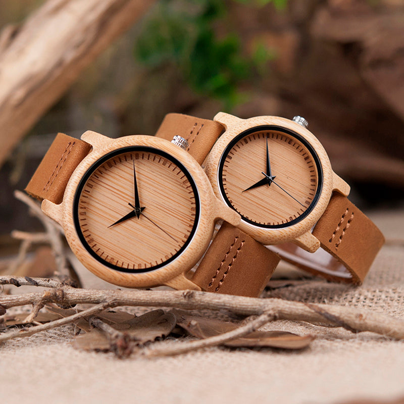 Quartz Watches Men Bamboo Wood Couple Wristwatches Gifts