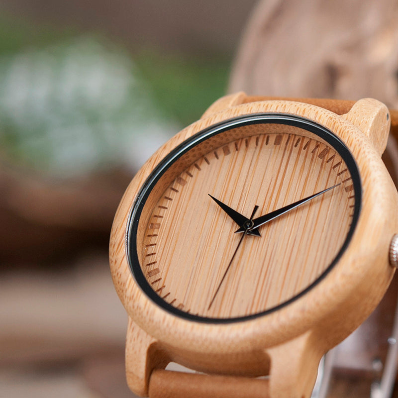 Quartz Watches Men Bamboo Wood Couple Wristwatches Gifts