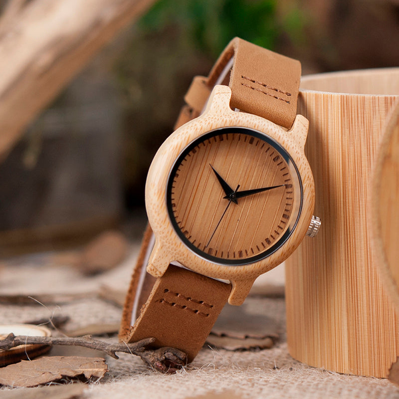 Quartz Watches Men Bamboo Wood Couple Wristwatches Gifts