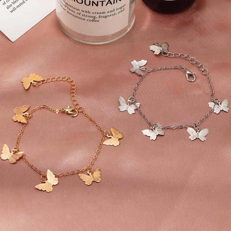 Bracelet Simple Girls Sweet Butterfly Pendant Charm Bracelets