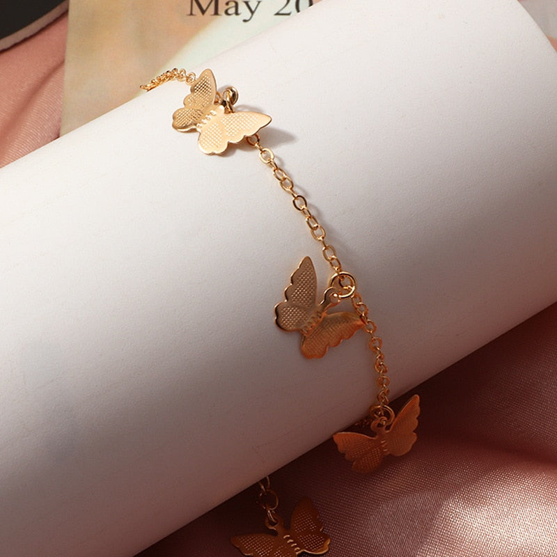 Bracelet Simple Girls Sweet Butterfly Pendant Charm Bracelets