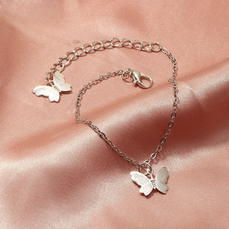 Bracelet Simple Girls Sweet Butterfly Pendant Charm Bracelets
