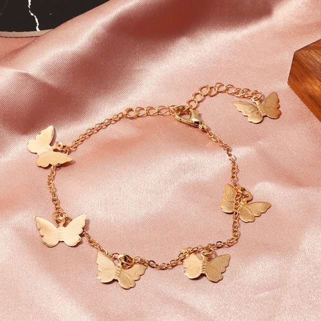 Bracelet Simple Girls Sweet Butterfly Pendant Charm Bracelets