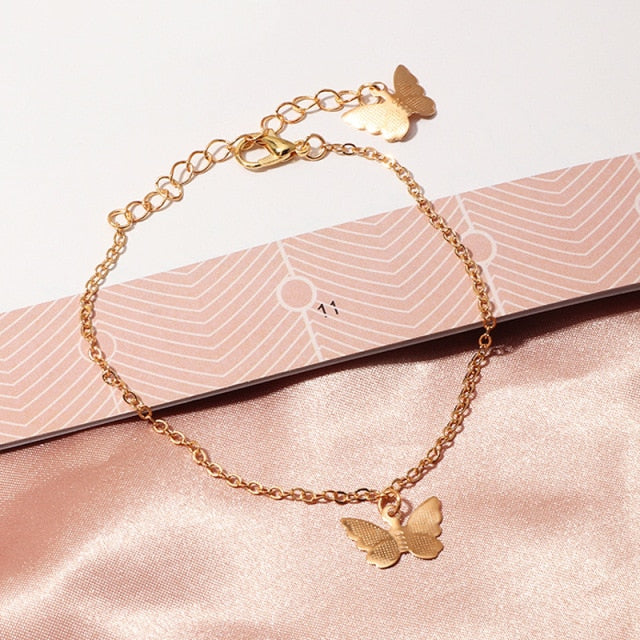 Bracelet Simple Girls Sweet Butterfly Pendant Charm Bracelets