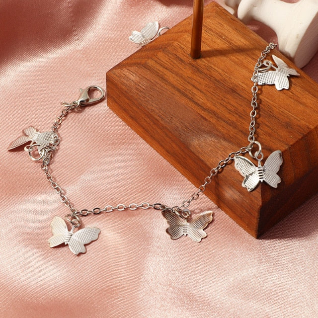 Bracelet Simple Girls Sweet Butterfly Pendant Charm Bracelets