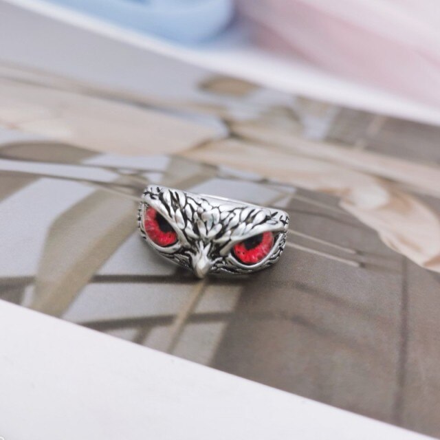 Blue Eyes Owl Ring