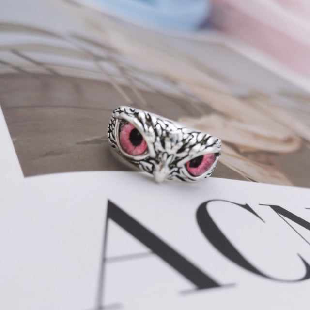 Blue Eyes Owl Ring