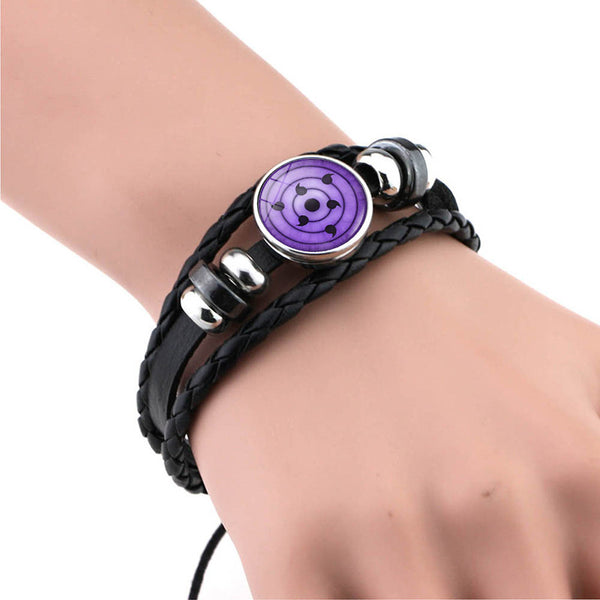 Pulsera de cuero trenzada de Kakashi de Anime de moda