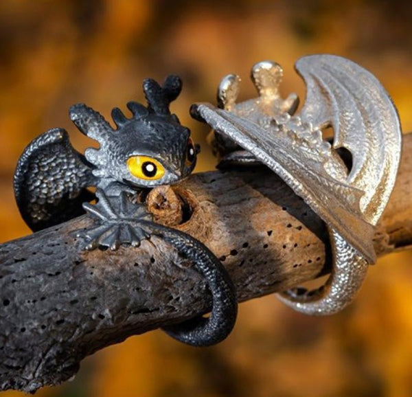 Cute Cartoon Elf Toothless Aberdeen Metal Open Rings