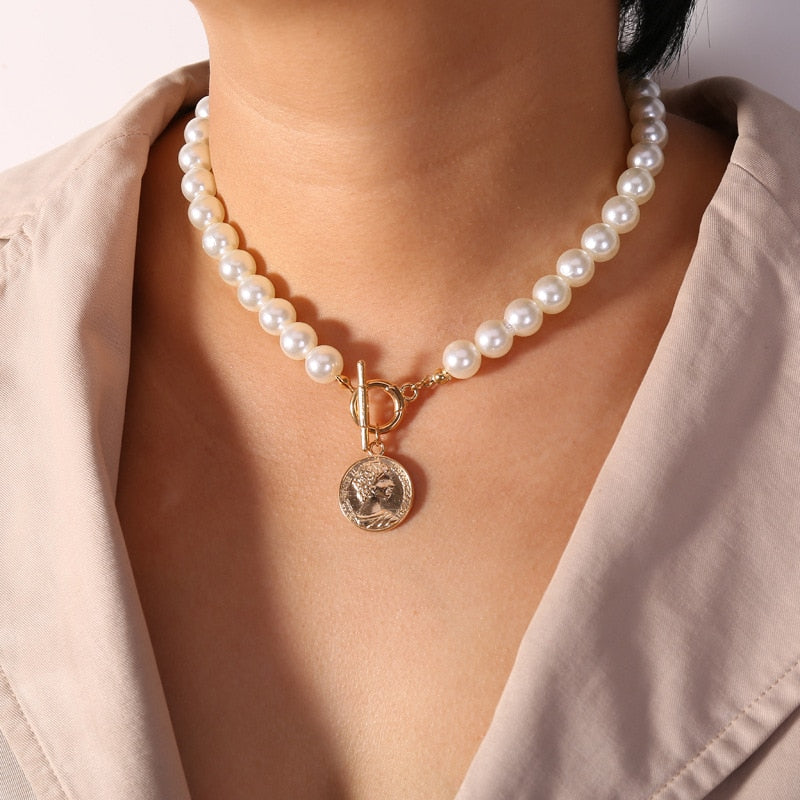 Fashion Multi Layer Lock Portrait Pendants Necklaces