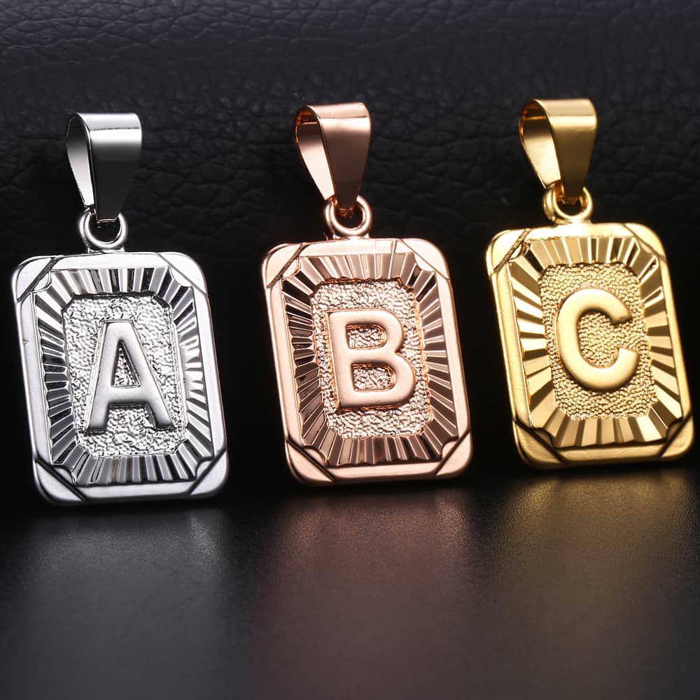 Initials Pendant Letter Name Necklace