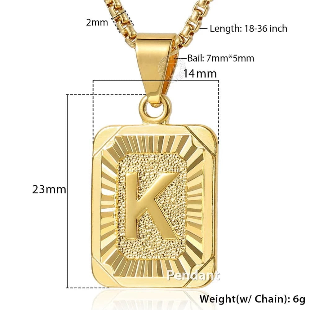 Initials Pendant Letter Name Necklace
