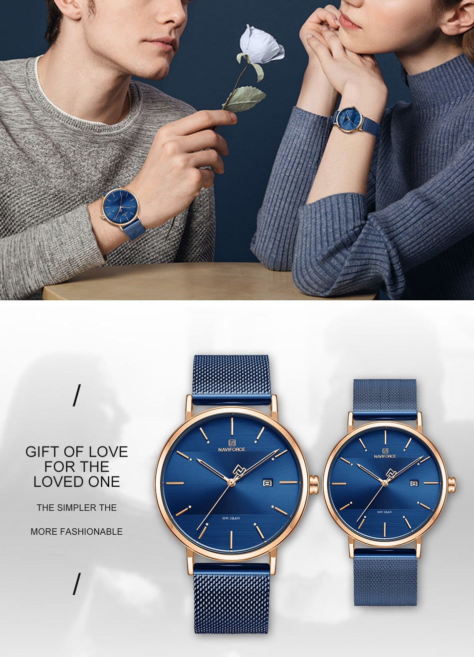 Luxury  Lover's Watches for Men and Women Simple Casual Quartz Wristwatch