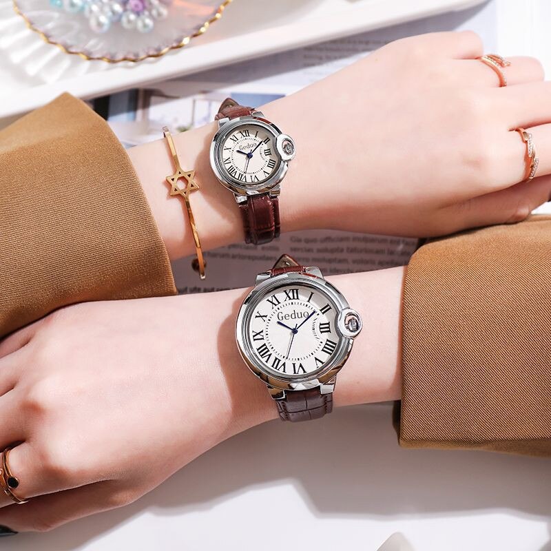 Luxury White Balloon Sapphire Casual Leather Simple Couple Quartz Watch