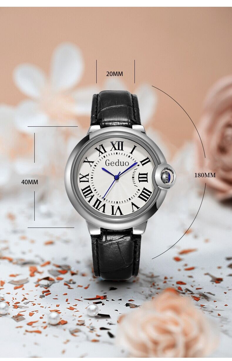 Luxury White Balloon Sapphire Casual Leather Simple Couple Quartz Watch