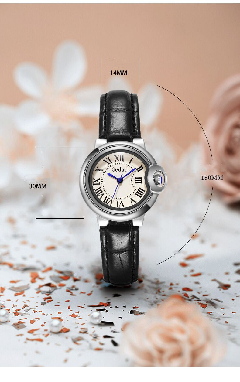 Luxury White Balloon Sapphire Casual Leather Simple Couple Quartz Watch