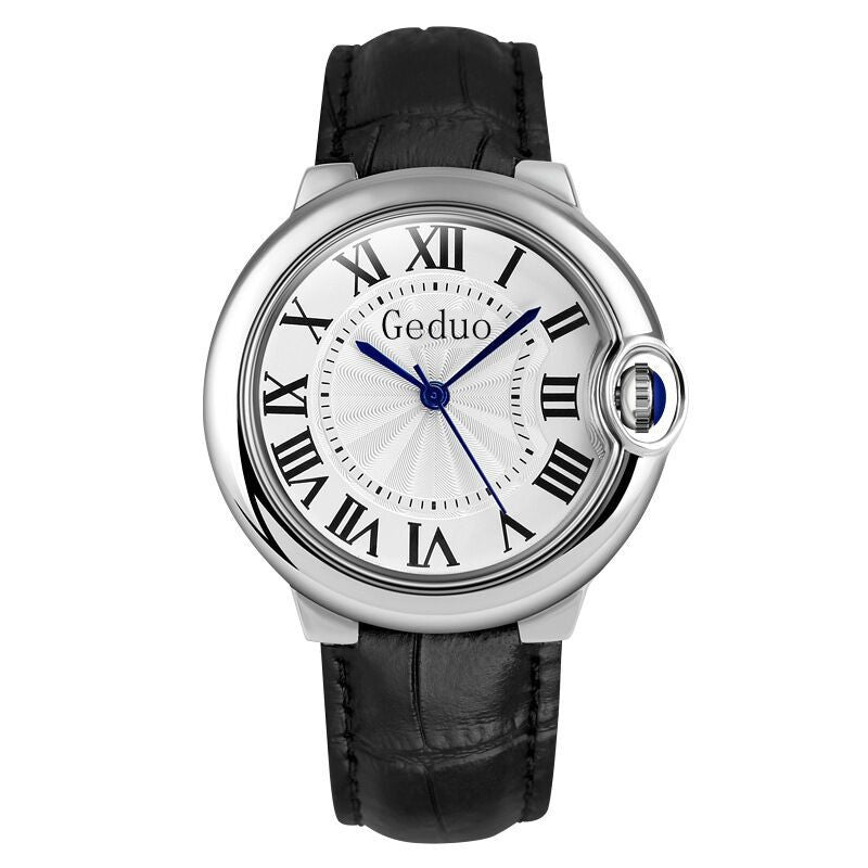 Luxury White Balloon Sapphire Casual Leather Simple Couple Quartz Watch