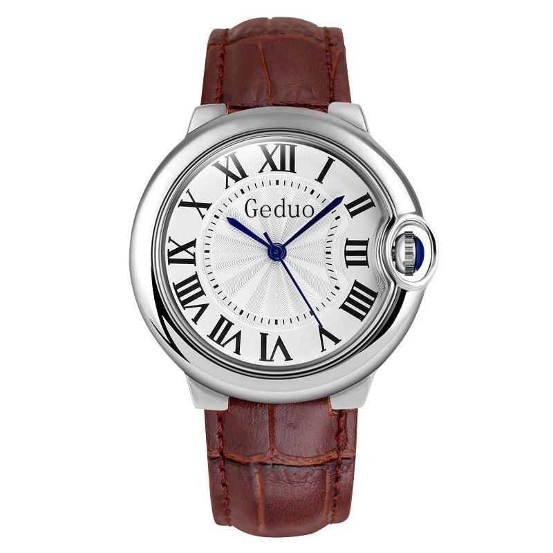 Luxury White Balloon Sapphire Casual Leather Simple Couple Quartz Watch