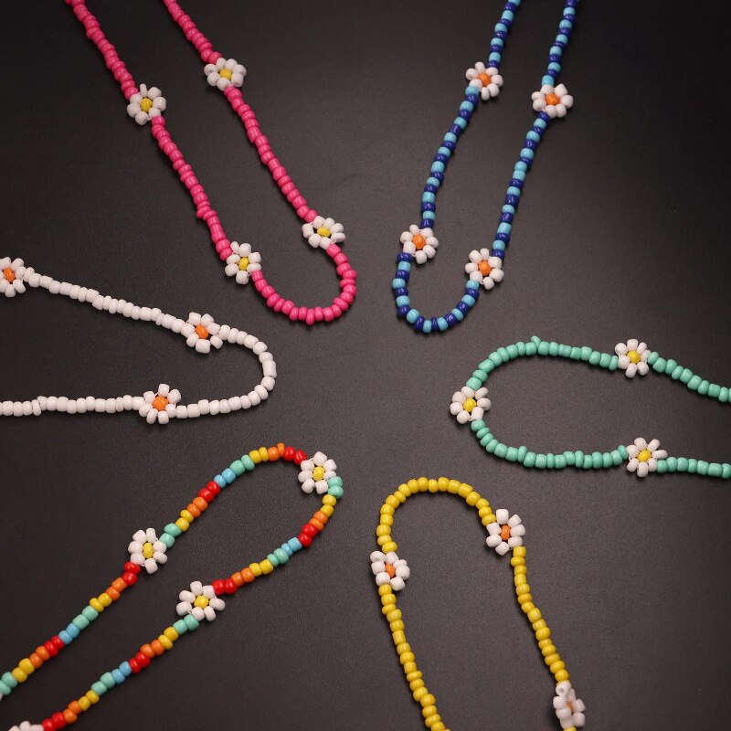 Colorful Beadeds Charm Statement Short Necklace
