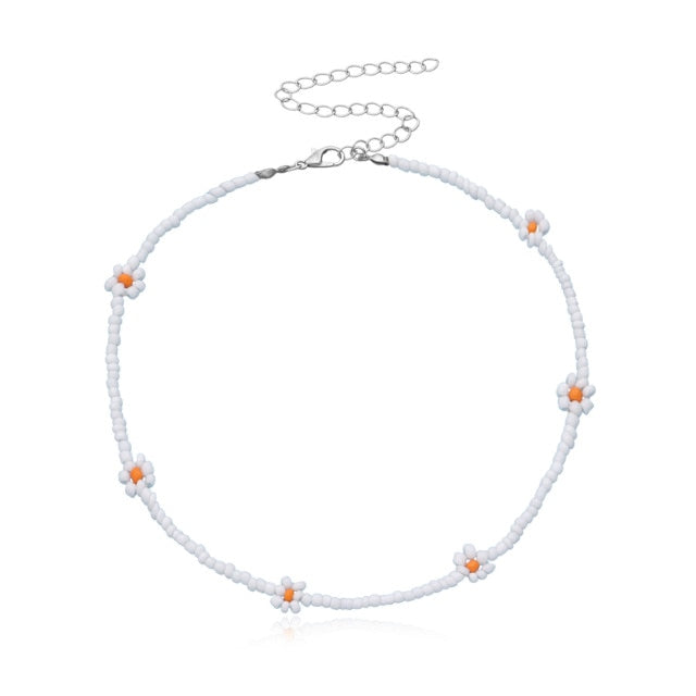 Colorful Beadeds Charm Statement Short Necklace