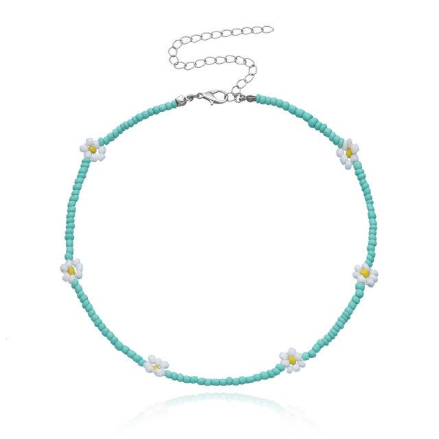 Colorful Beadeds Charm Statement Short Necklace