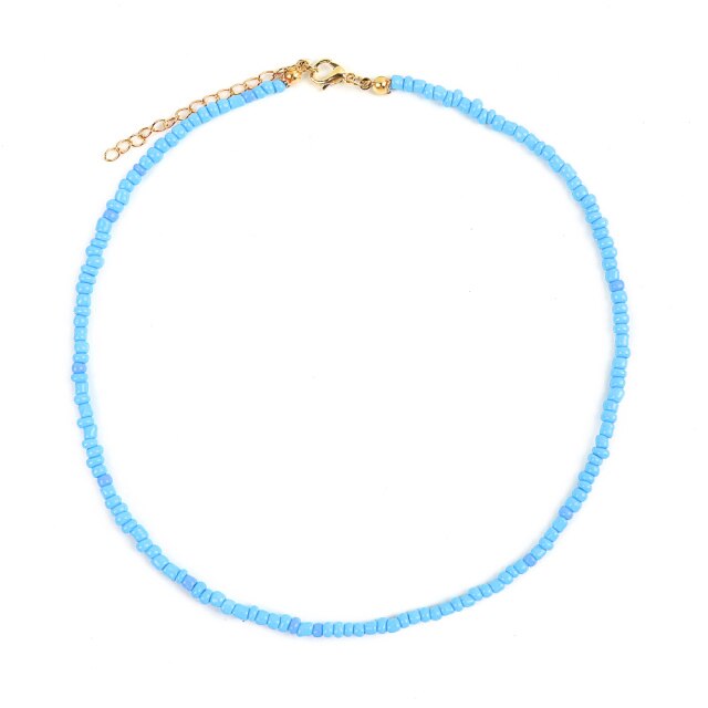 Colorful Beadeds Charm Statement Short Necklace