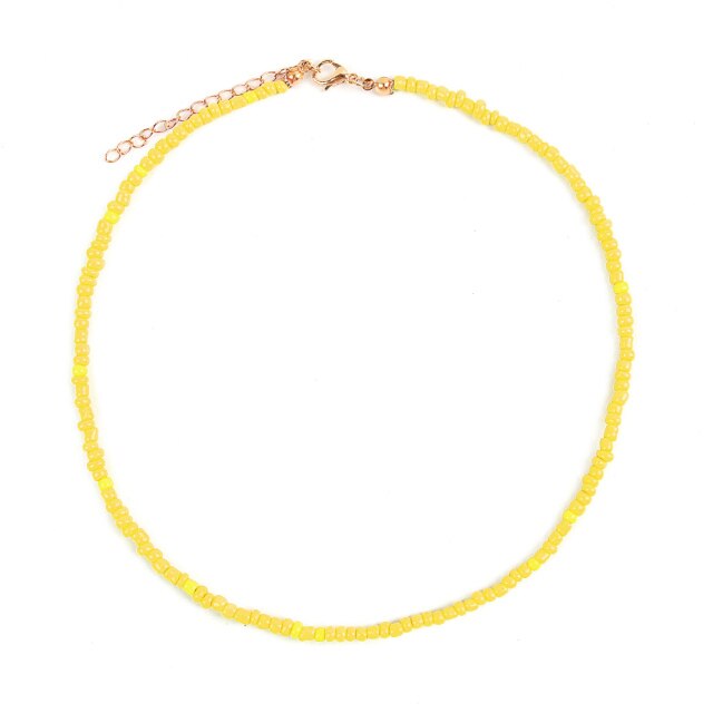 Colorful Beadeds Charm Statement Short Necklace