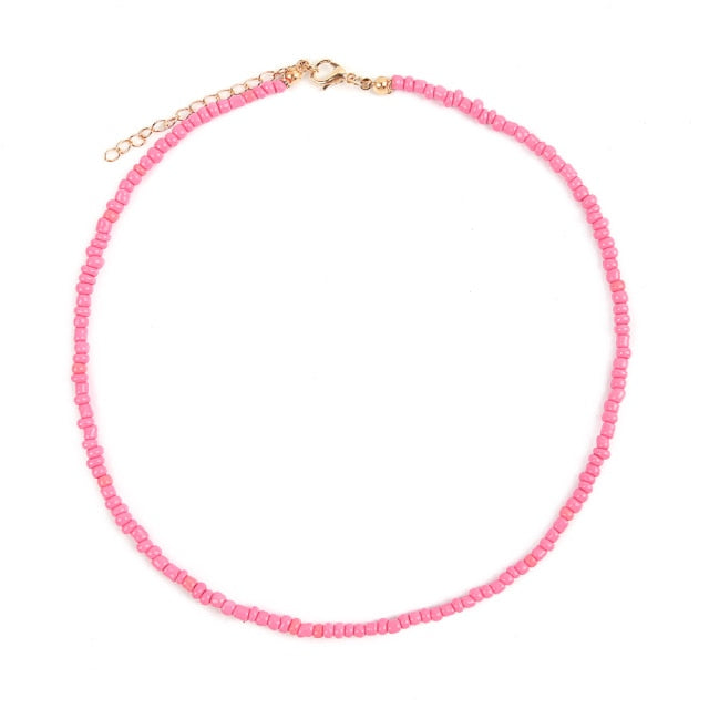 Colorful Beadeds Charm Statement Short Necklace