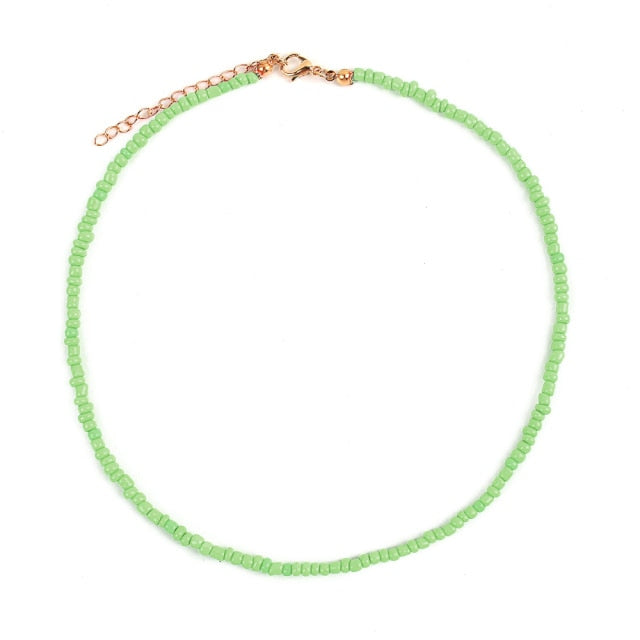 Colorful Beadeds Charm Statement Short Necklace